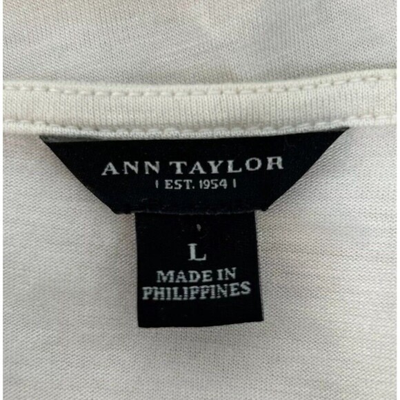 Ann Taylor Cream Dotted  Sleeveless Knit Blouse Size Large (12/14) - Picture 5 of 10